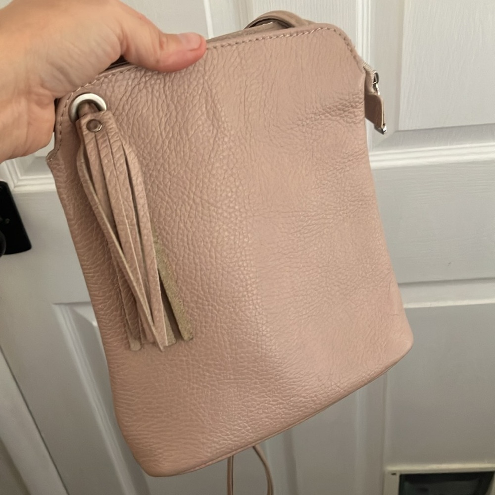 Cipria leather crossbody bag - blush color